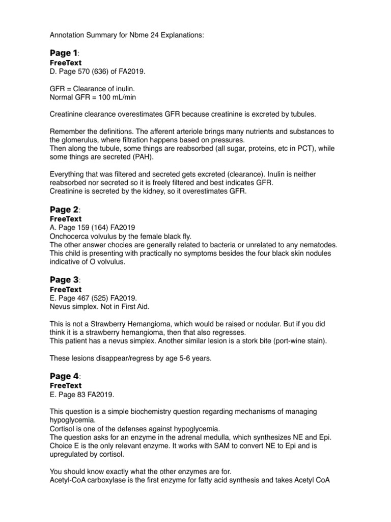 Nbme 24 Explanations Summary | PDF | Cerebrospinal Fluid | Medical ...