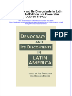 Democracy and Its Discontents in Latin America 1St Edition Joe Foweraker Dolores Trevizo Online Ebook Texxtbook Full Chapter PDF