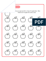 Red Apple ABC Uppercase Practice Woksheet