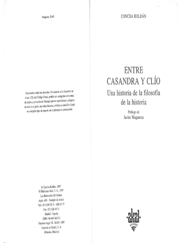 Clase 1 - Roldán - Entre Casandra y Clío | PDF