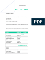 Event Cost Analysis Template