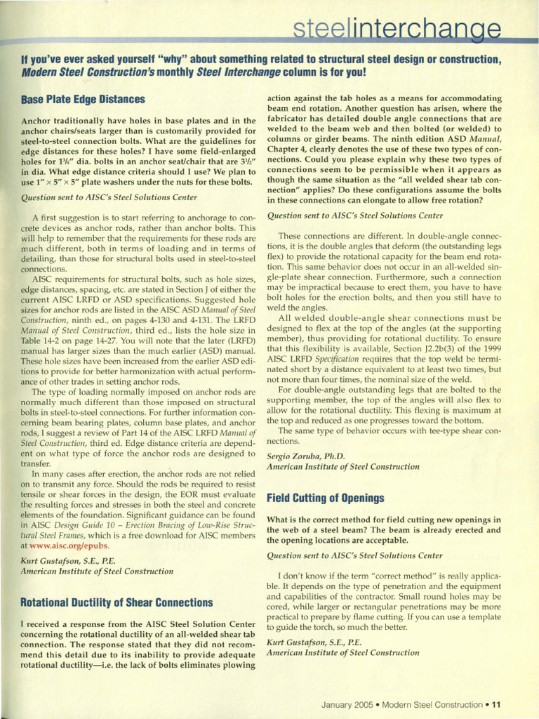 AISC Steel Design Q&A | PDF | Beam (Structure) | Screw