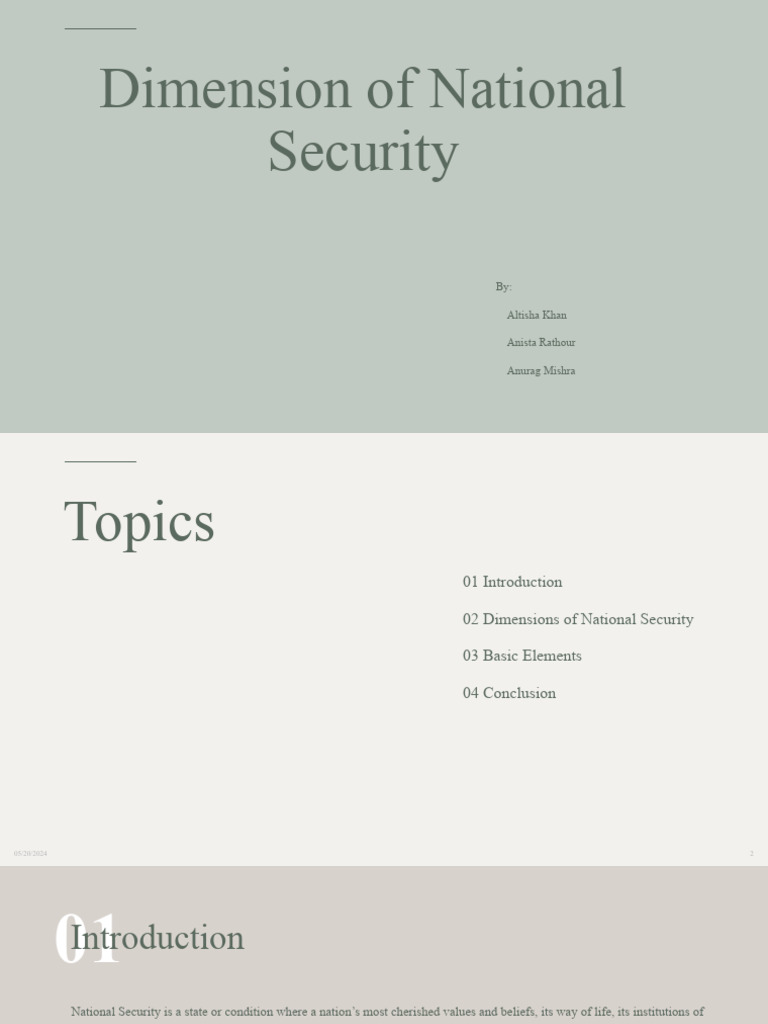 Key Dimensions of National Security | PDF | National Security | Natural ...