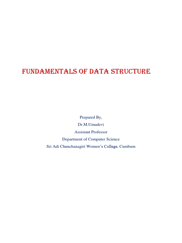 Fundamentals of Data Structure | PDF
