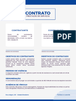 Documento A4 Contrato de Prestação de Serviços Simples Azul e Branco