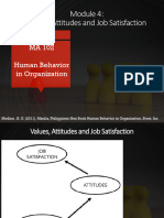 Module 4 Values Attitudes and Job Satisfaction