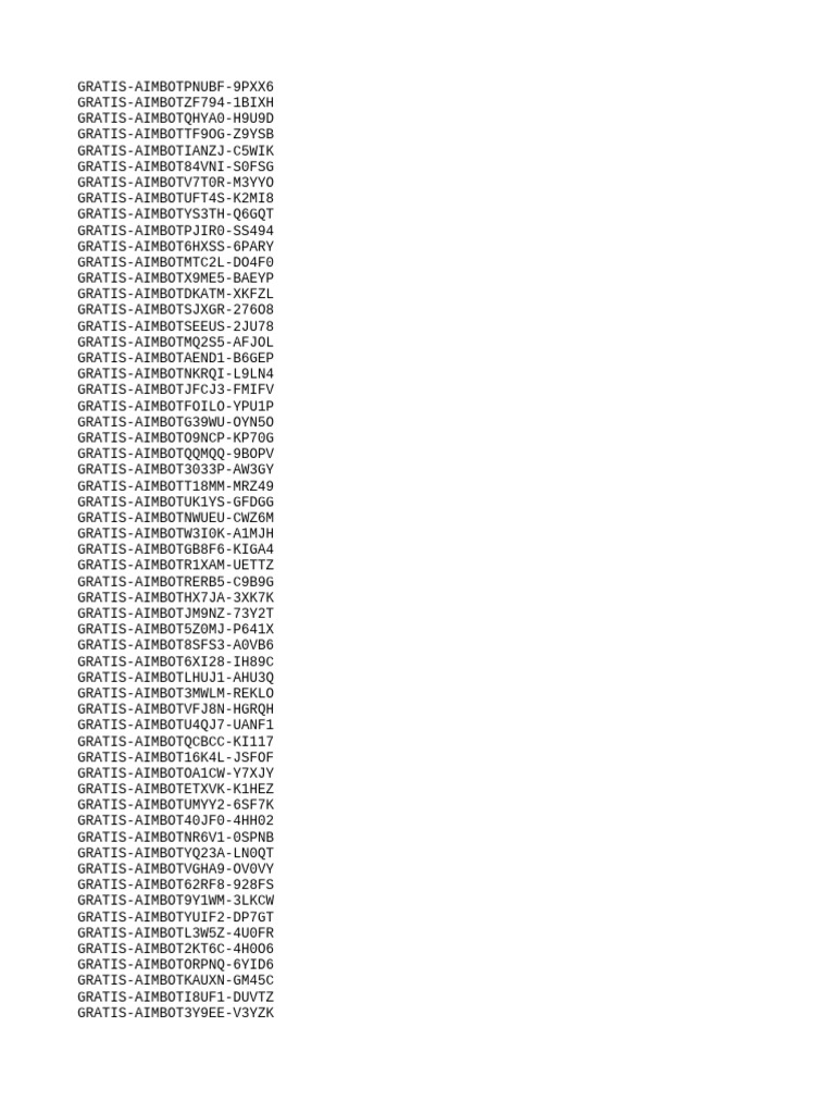 List of Gratis Aimbot Keys | PDF | Finance & Money Management | Computers