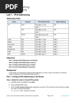 Lab 7 - IPv6 Addressing