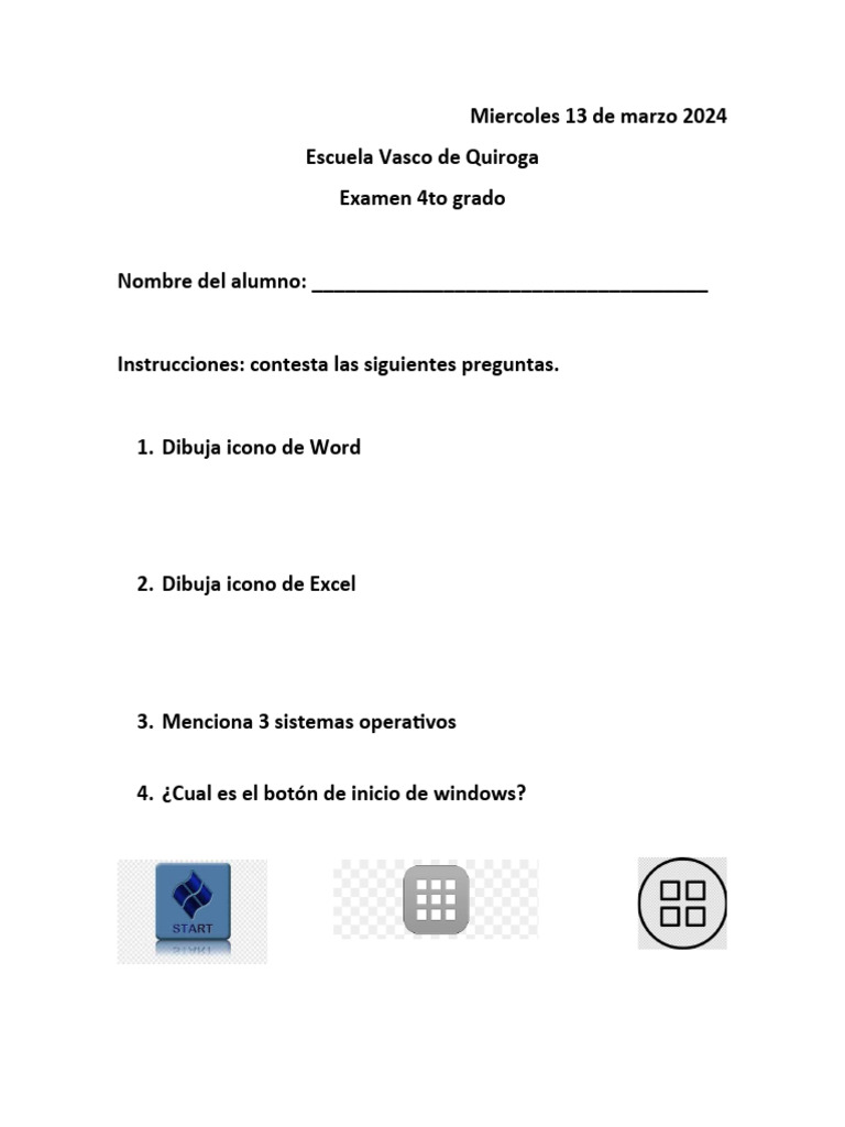 Examen 4to Grado | PDF | Crecimiento personal y profesional | Juegos y ...