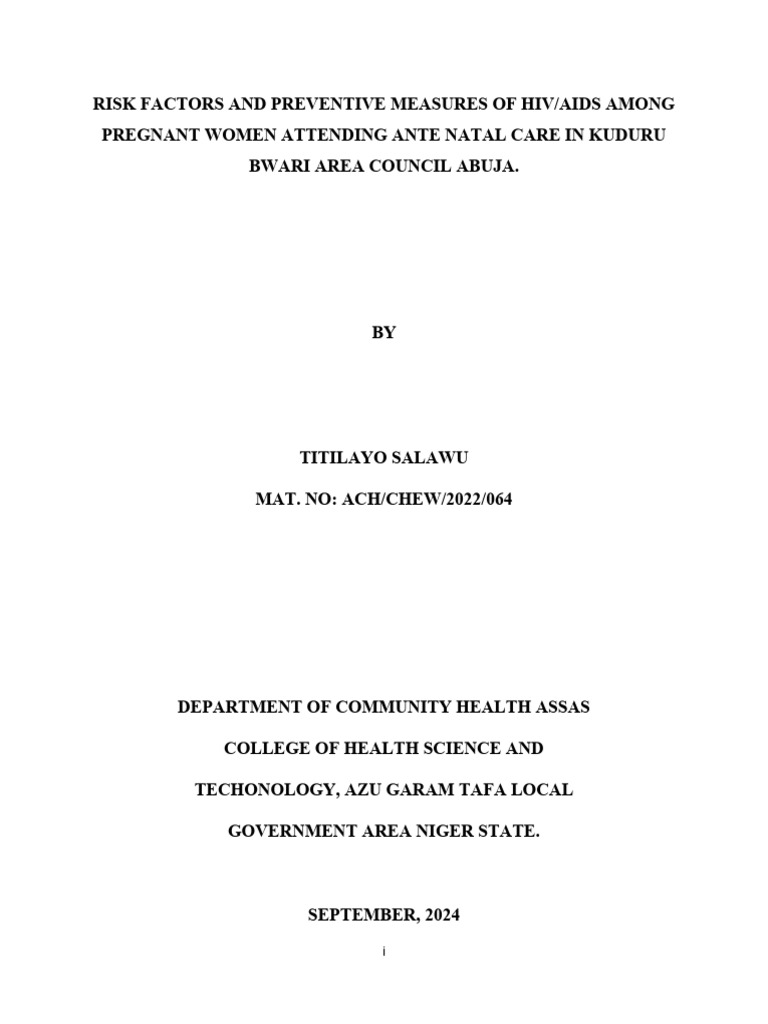Table of Contents | Download Free PDF | Hiv/Aids | Preventive Healthcare