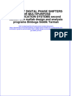 Design of Digital Phase Shifters For Multipurpose Communication Systems Second Edition With Matlab Design and Analysis Programs Binboga Siddik Yarman