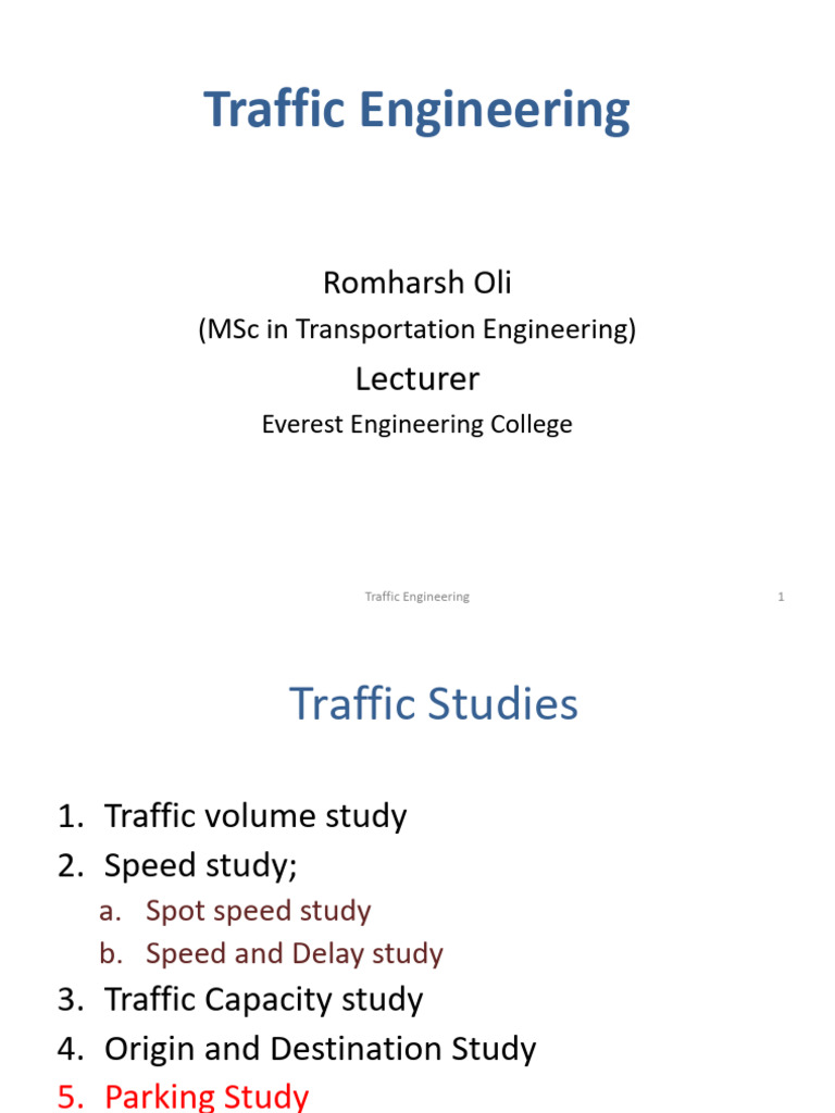 1.2 Speed Study | PDF | Traffic | Intersection (Road)