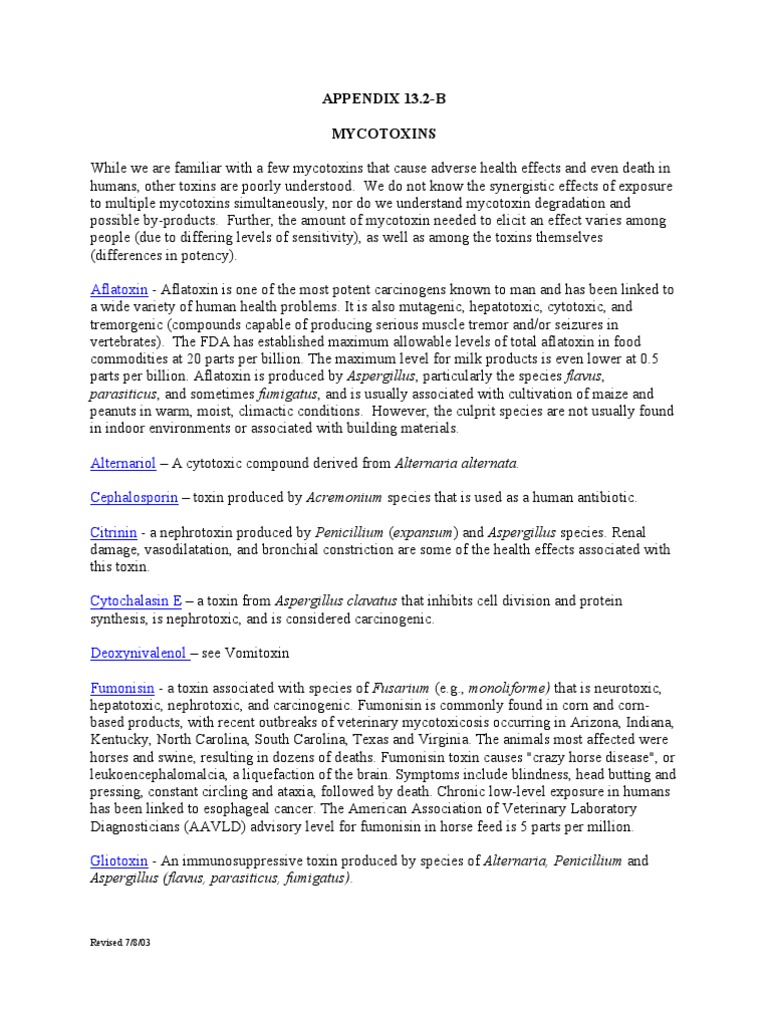 Mold Species List | PDF