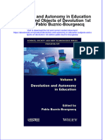 Devolution and Autonomy in Education Subjects and Objects of Devolution 1St Edition Pablo Buznic Bourgeacq Online Ebook Texxtbook Full Chapter PDF