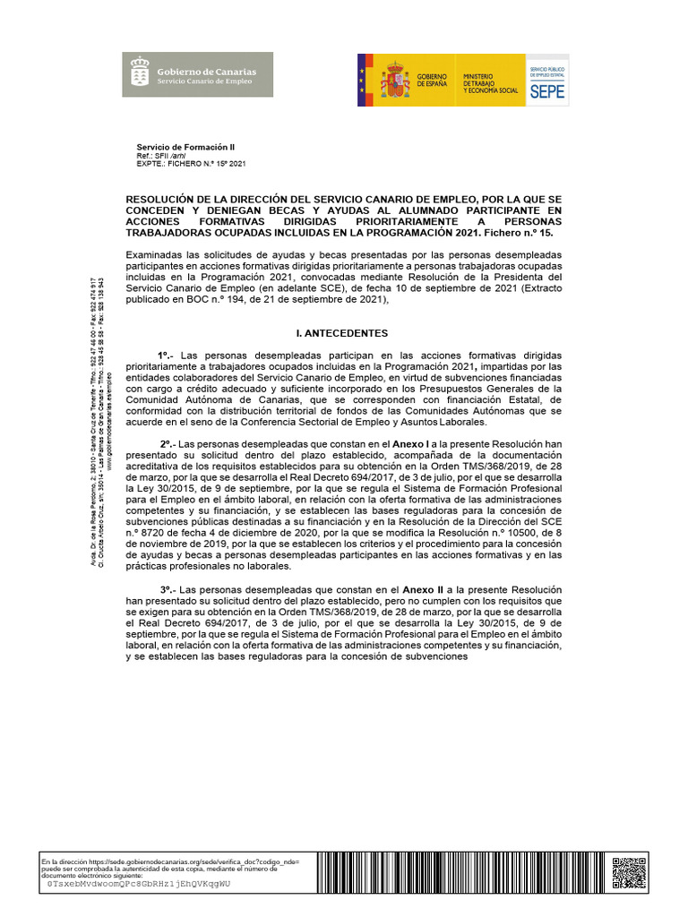 Resolucion Conces y Deneg Becas - 3649057490910505 | PDF | Concesión ...