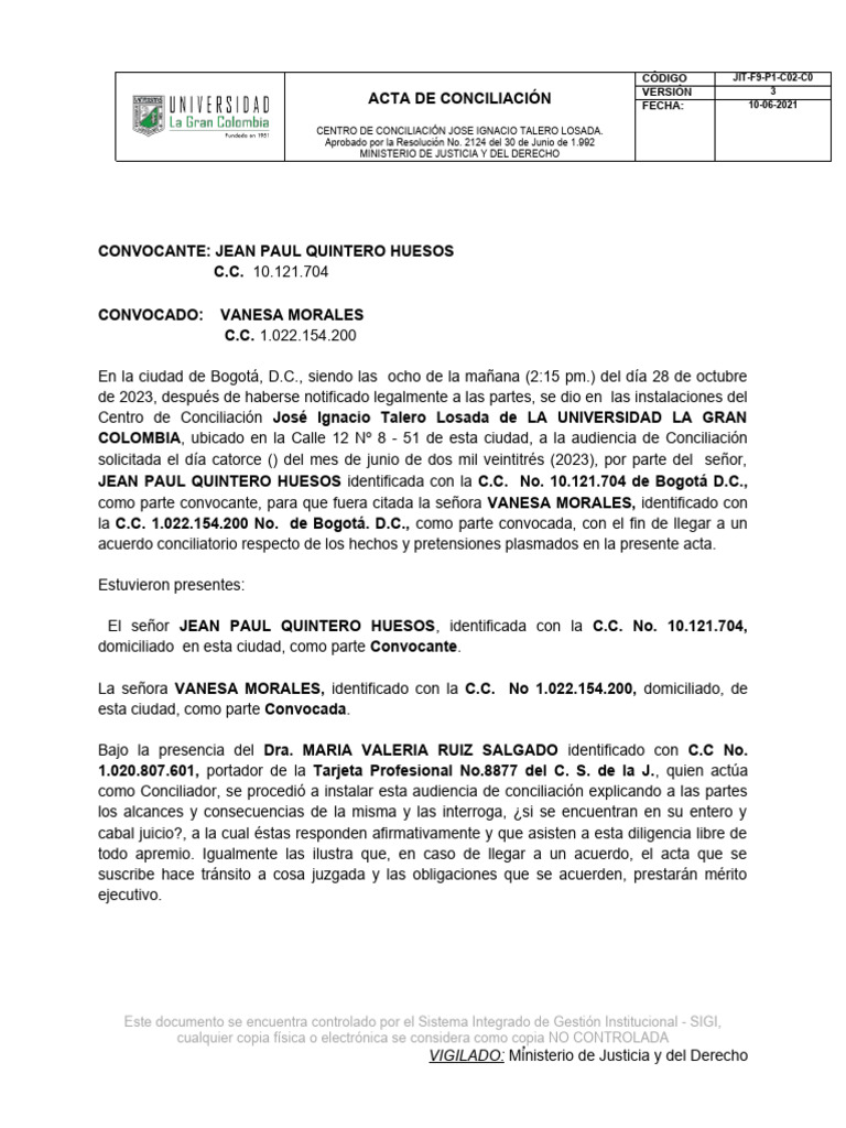 Acuerdo Lesiones Personales | PDF | Justicia | Crimen y violencia