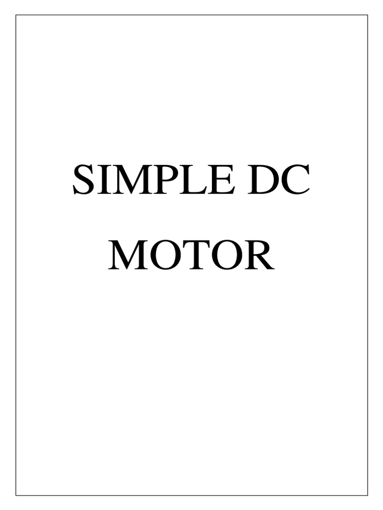 Simple Dc Motor Pdf Electric Motor Mechanical Engineering