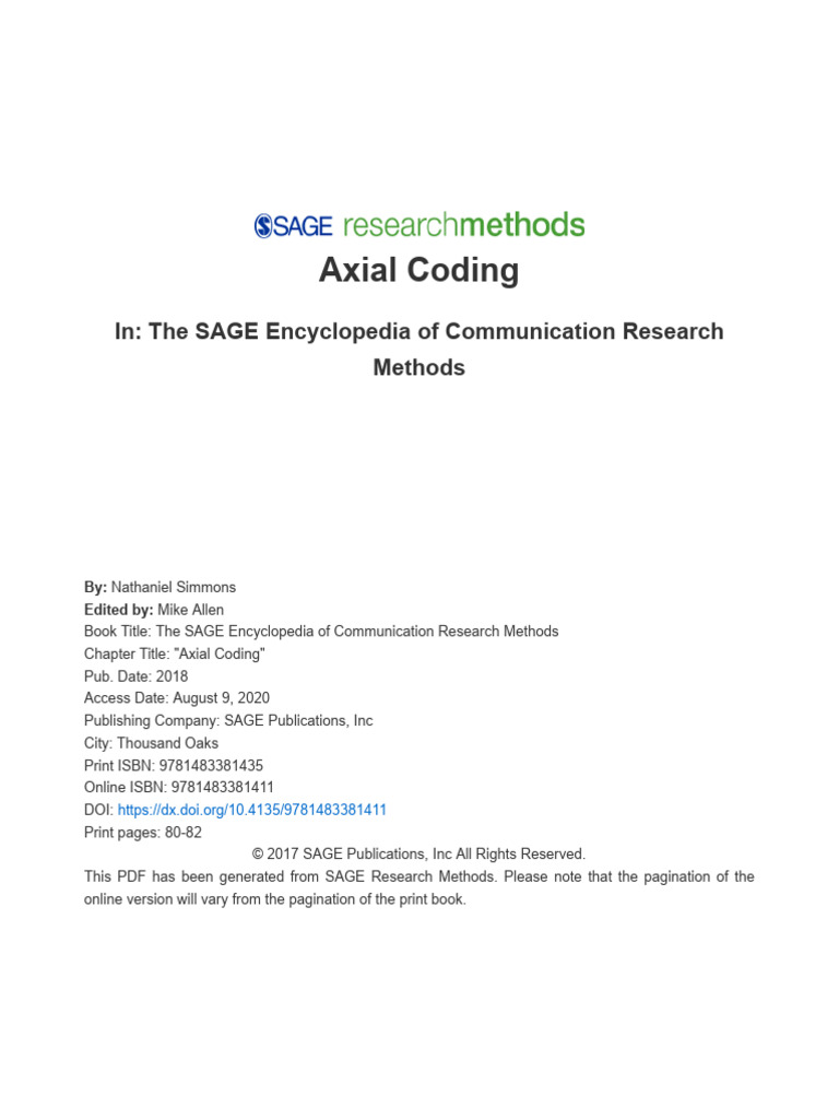 Axial Coding in Qualitative Research | PDF | Methodology | Qualitative ...