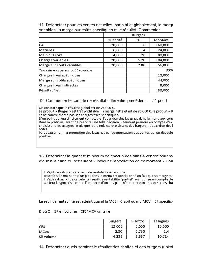 Analyse des marges et seuils de rentabilité | PDF | Économie d'entreprise