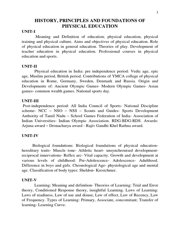 History and Foundations of Physical Education | PDF | Physical ...