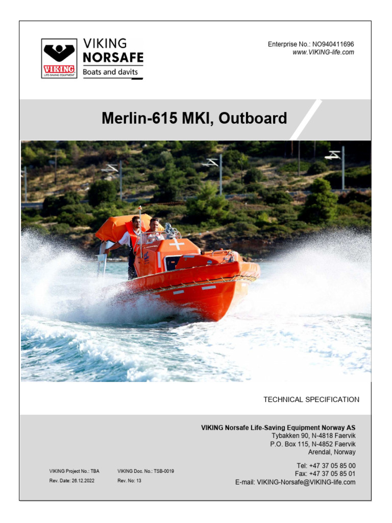 VIKING Norsafe Merlin-615 Specs | PDF | Hull (Watercraft) | Boats