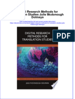 Digital Research Methods For Translation Studies Julie Mcdonough Dolmaya Online Ebook Texxtbook Full Chapter PDF