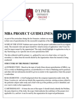 Mba Project Guidelines