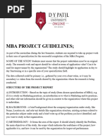 Mba Project Guidelines