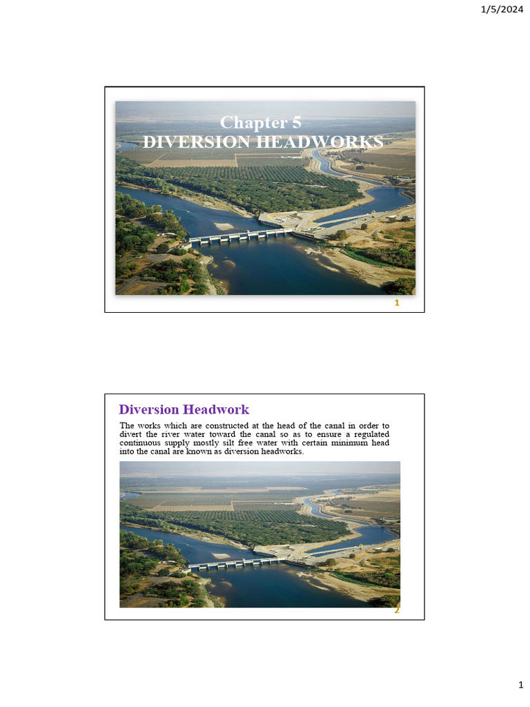 Chapter 5 (Diversion Head Works) Download Free PDF River Canal