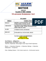 10TH SRG Advance Screening Test NOTICE 22-MAY-2024