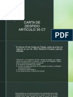 Carta de Despido Artículo 35 CT