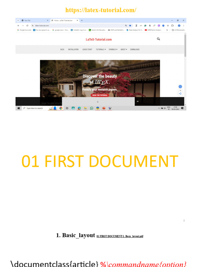 Latex Tutorial Com 1 PDF Matrix (Mathematics) Bracket