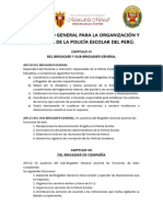 Reglamento General para La Organización y Funciones de La Policía Escolar Del Perú
