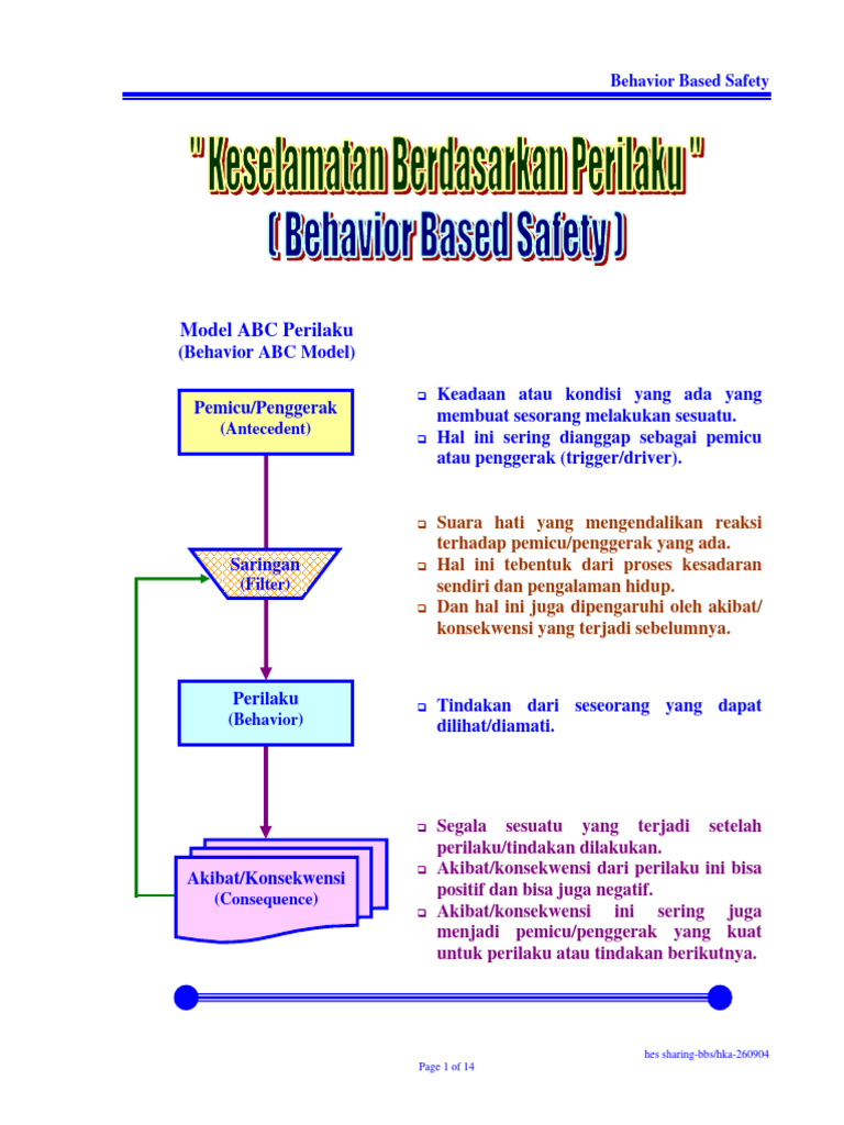 Model ABC dalam Keselamatan Berbasis Perilaku | PDF
