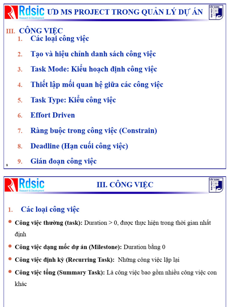 Chuong III. MS Project Trong QL DA-3-Task | PDF
