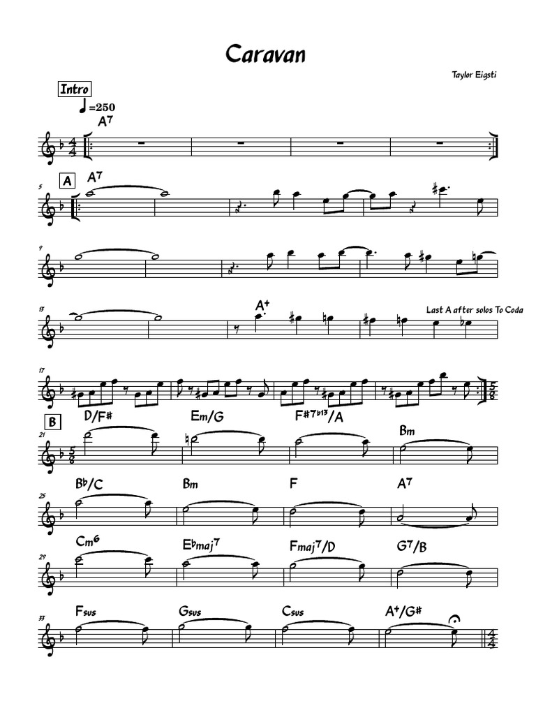 Caravan Alto sax lead sheet done PDF