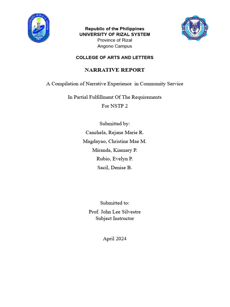 Narrative Report | PDF