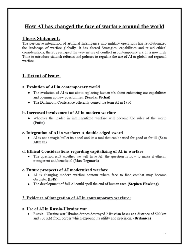 How Ai Has Changed The Face Of Warfare Around The World Download Free