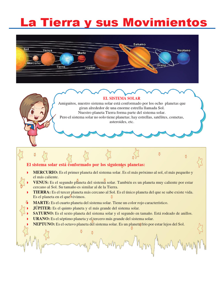 Movimientos de la Tierra y Sistema Solar | PDF | Sistema solar | Planetas