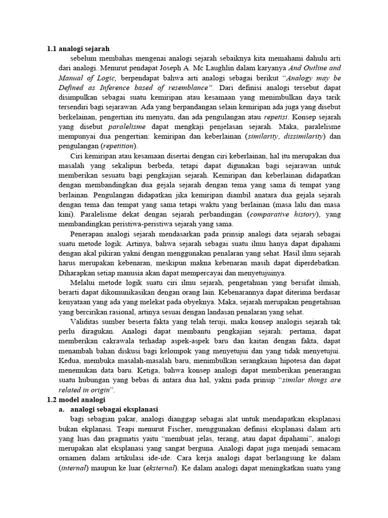 Analogi Sejarah PDF Filsafat