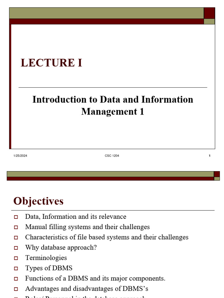 Introduction to Data Management Systems | PDF | Databases | Relational ...