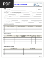 009 Talent Acquisitiom Policy Annexure D JOB APPLICATION FORM Final