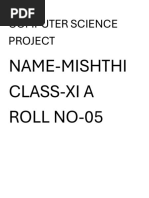 Mishthi(Roll no-05)