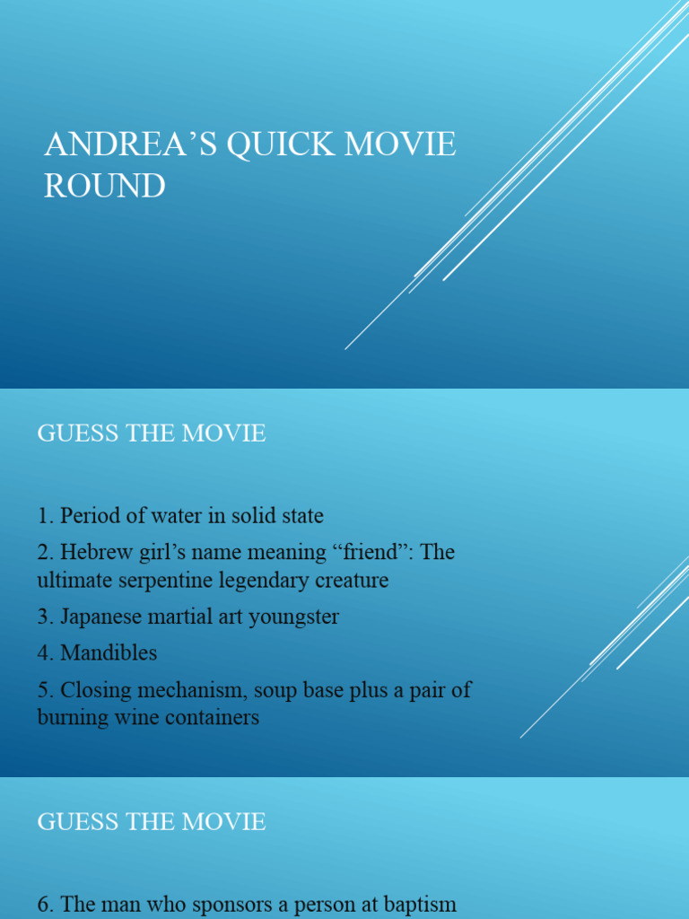 Movie Riddles and Answers Quiz | PDF
