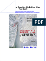 PDF Essentials of Genetics 9Th Edition Klug Test Bank Online Ebook Full Chapter