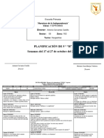 Planificación de 5 ° "B" Semanas Del 17 Al 27 de Octubre Del 2022