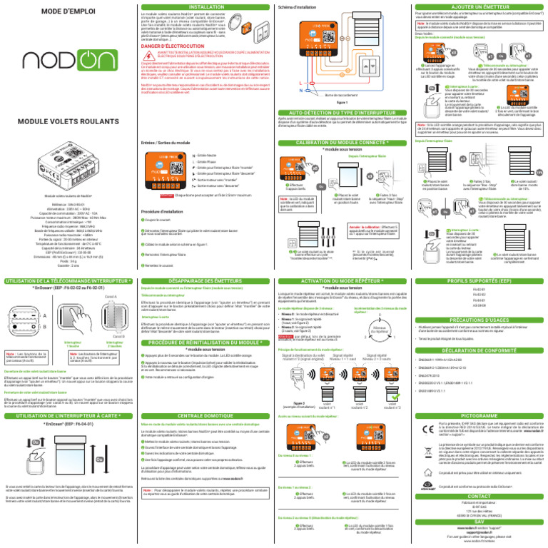 NodOn SIN 2 RS 01 UserGuide FR 180712 Interactive | PDF | Interrupteur ...