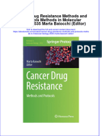Ebook Cancer Drug Resistance Methods and Protocols Methods in Molecular Biology 2535 Marta Baiocchi Editor Online PDF All Chapter