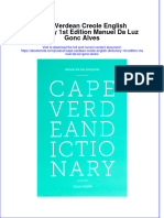 Download ebook Cape Verdean Creole English Dictionary 1St Edition Manuel Da Luz Gonc Alves online pdf all chapter docx epub 