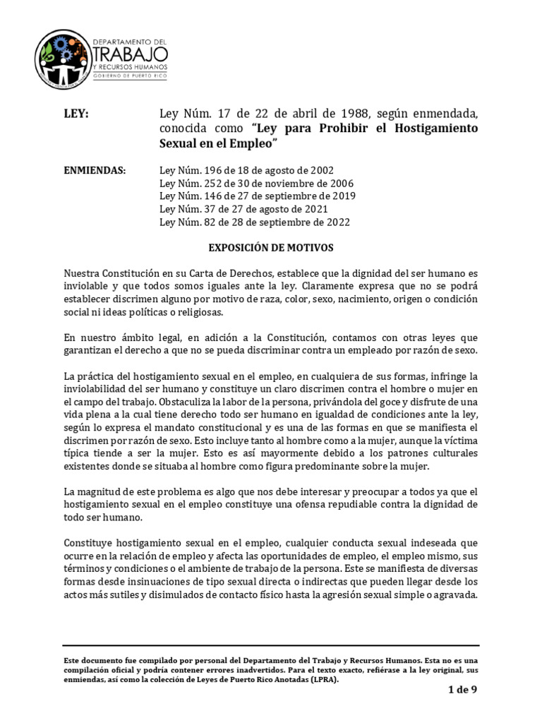 ley-17-1988-ley-para-prohibir-el-hostigamiento-sexual-en-el-empleo